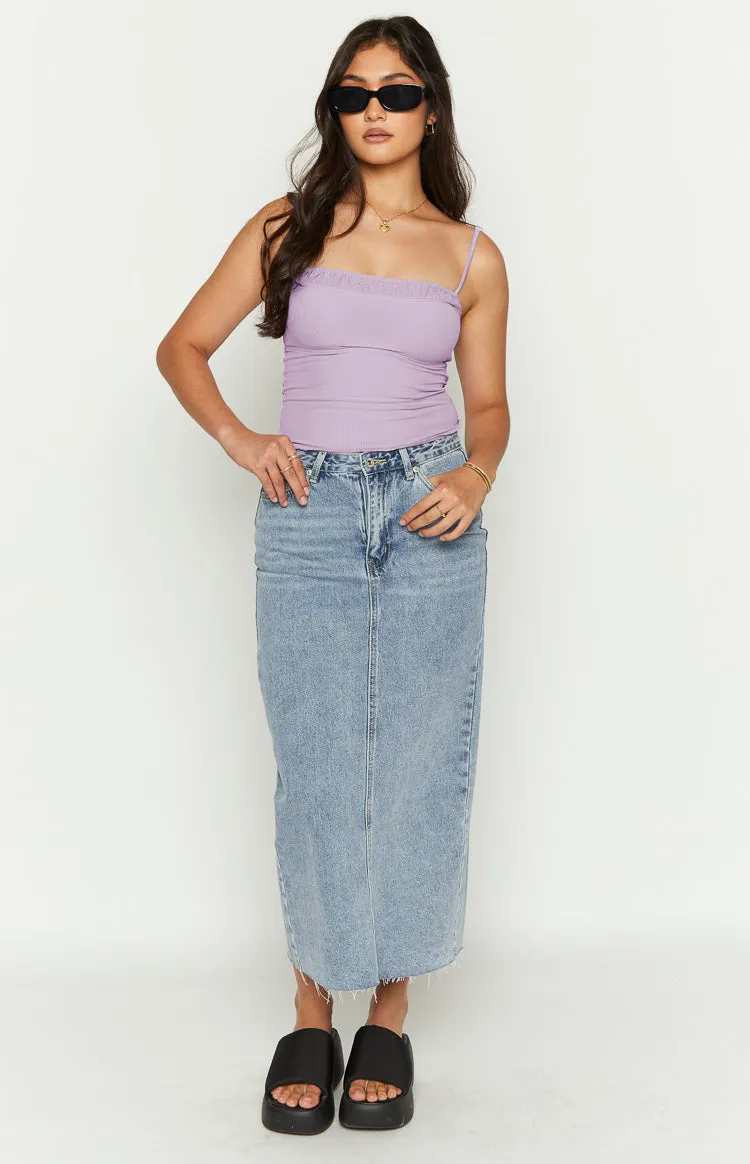 Isla Blue Denim Midi Skirt