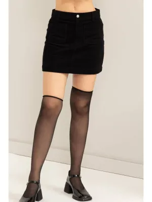 Jessie Corduroy Mini Skirt Black