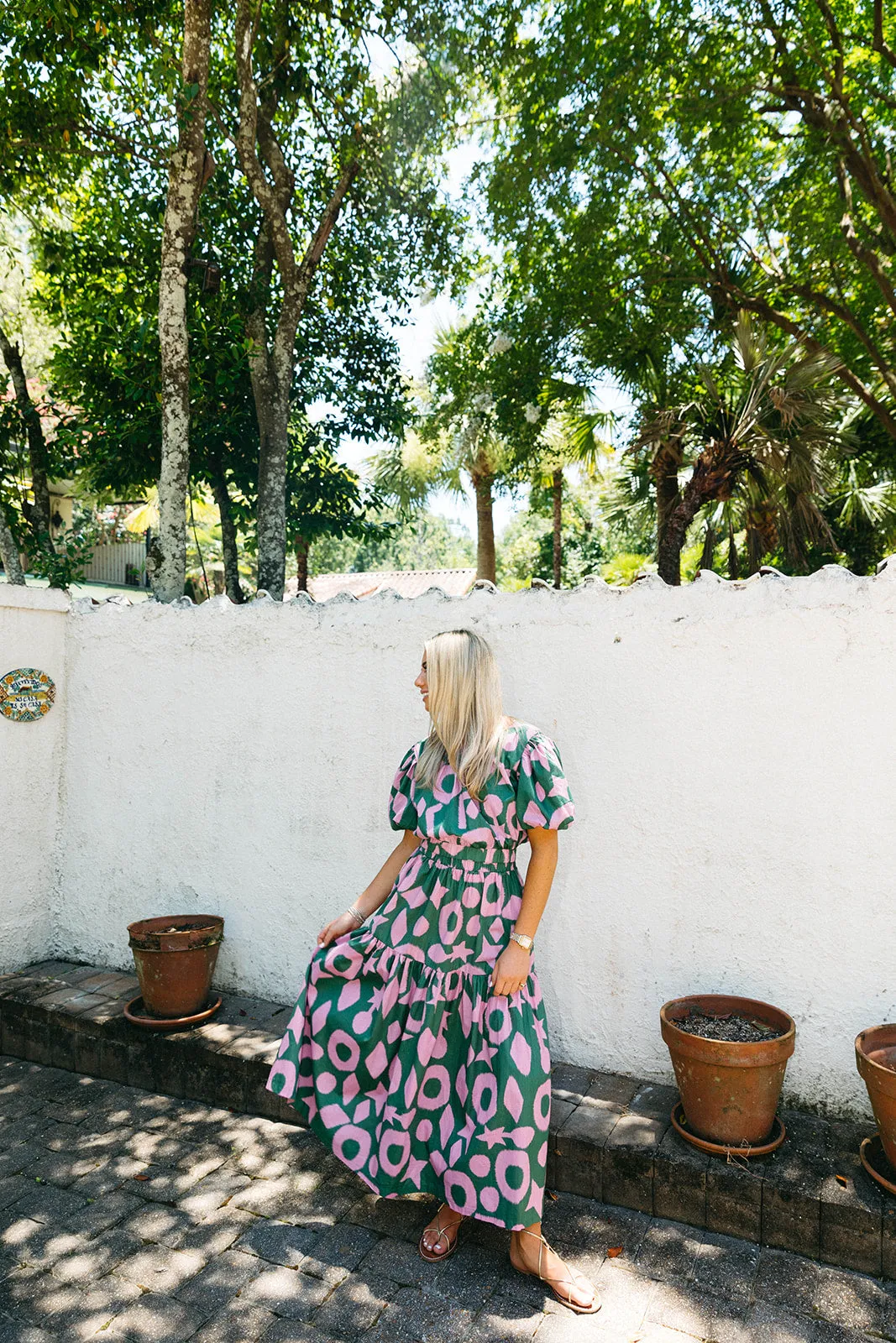 Joy Midi Skirt - Green/Pink