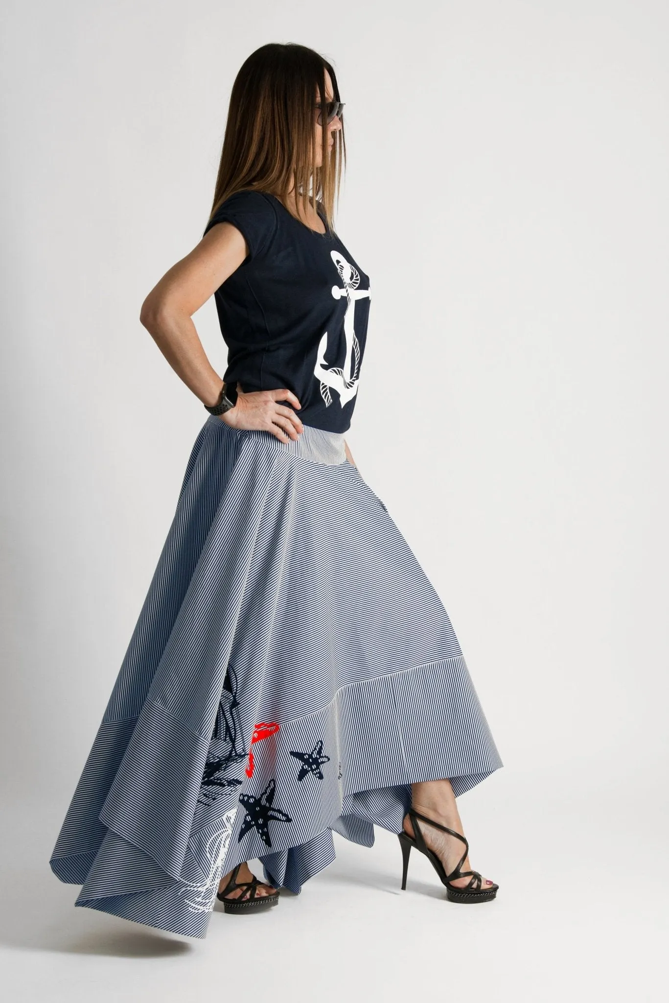 JULIE Marine Long Skirt