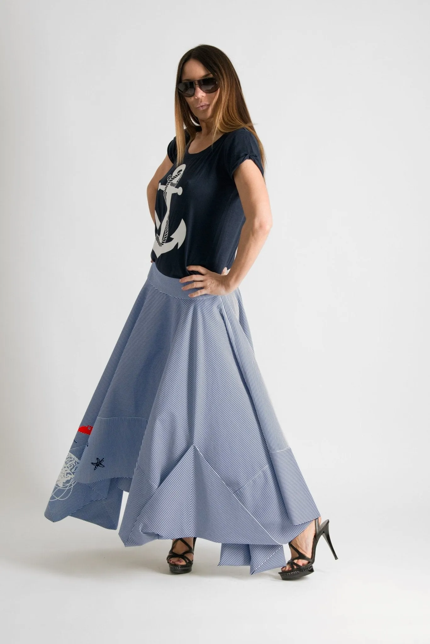 JULIE Marine Long Skirt