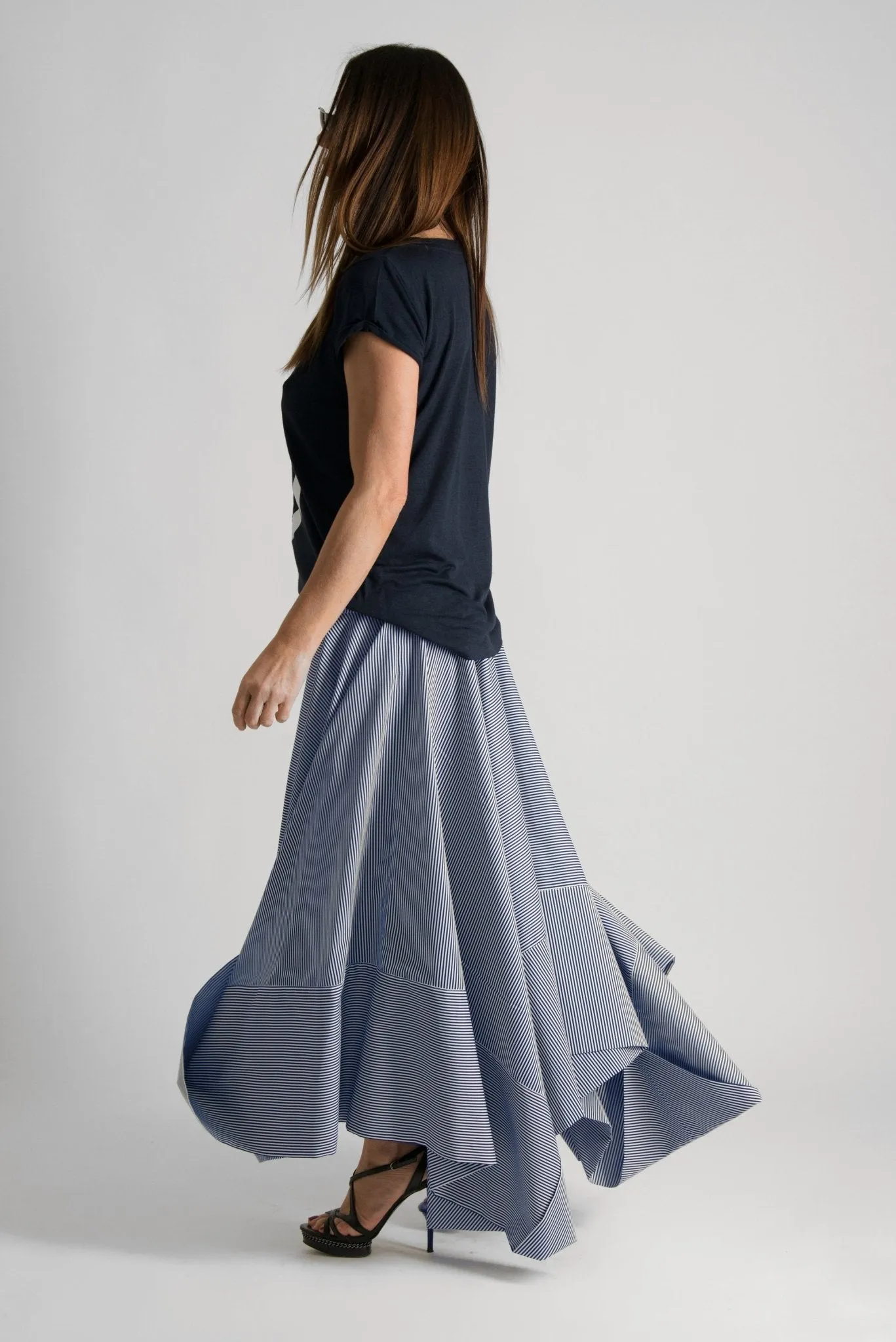 JULIE Marine Long Skirt