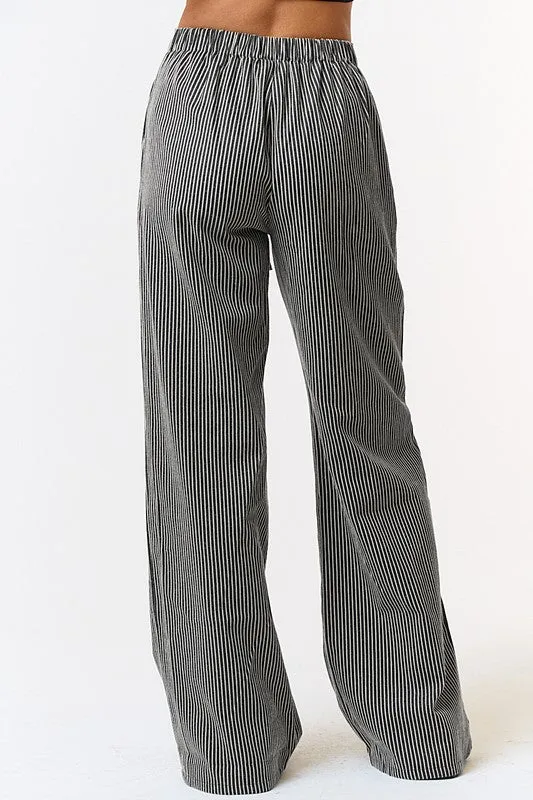 Kali Stripe Drawstring Wide Leg Pants