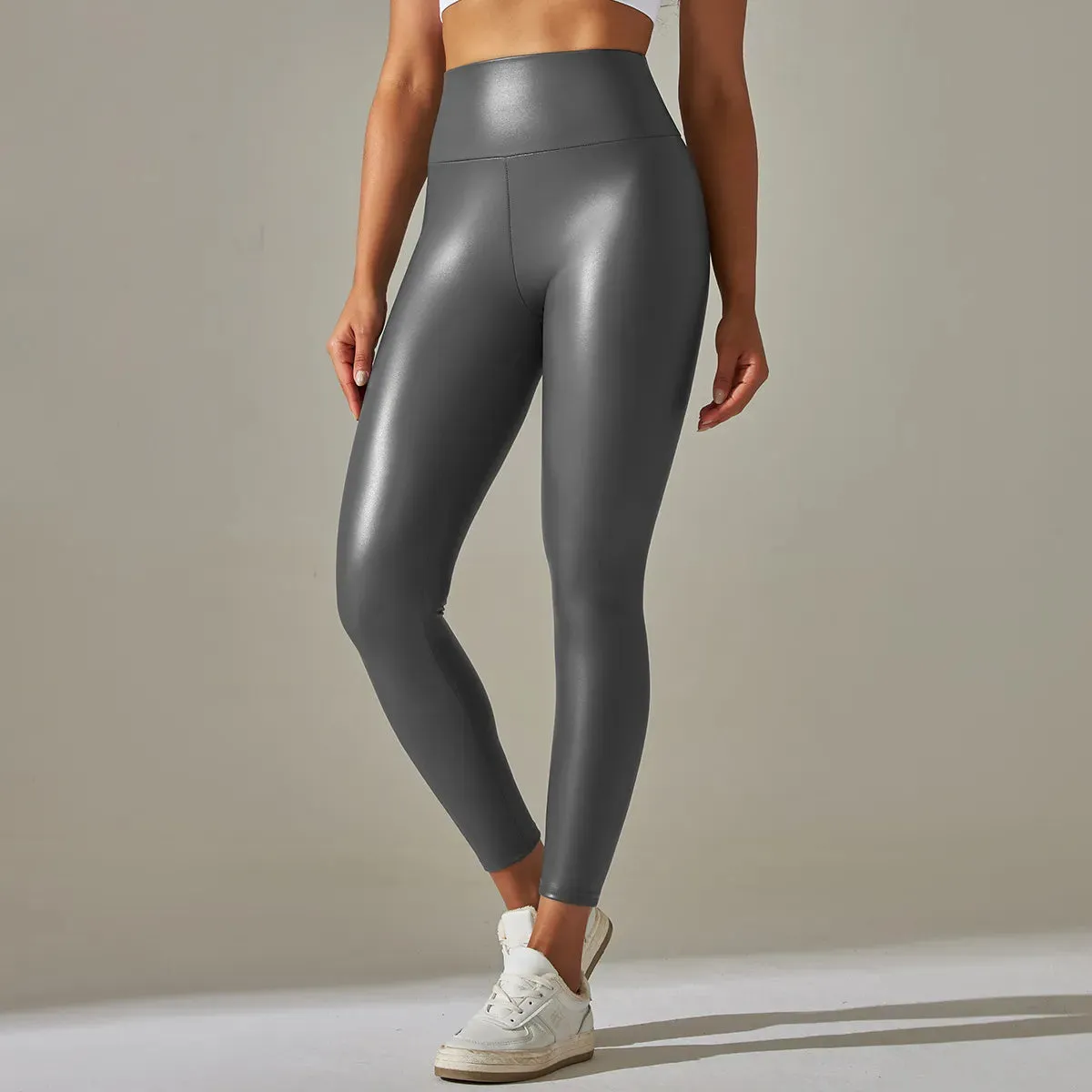 KIKI - Sculpt & Shine Faux Leather Leggings