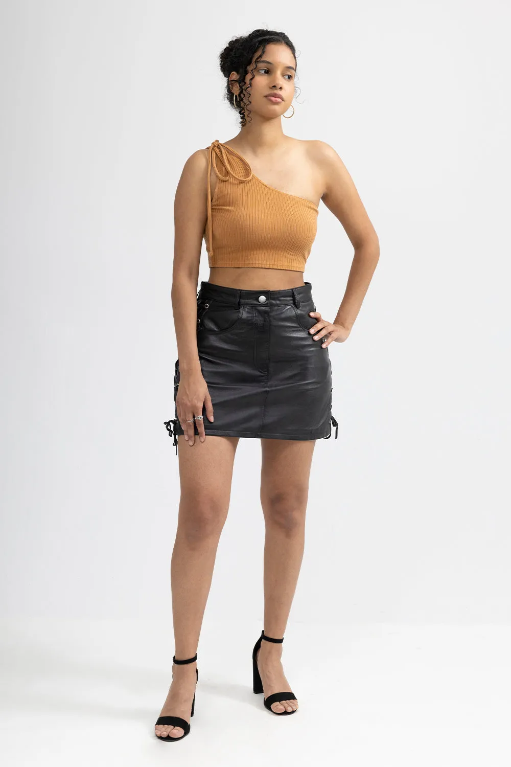 Lacey Fashion Leather Skirt