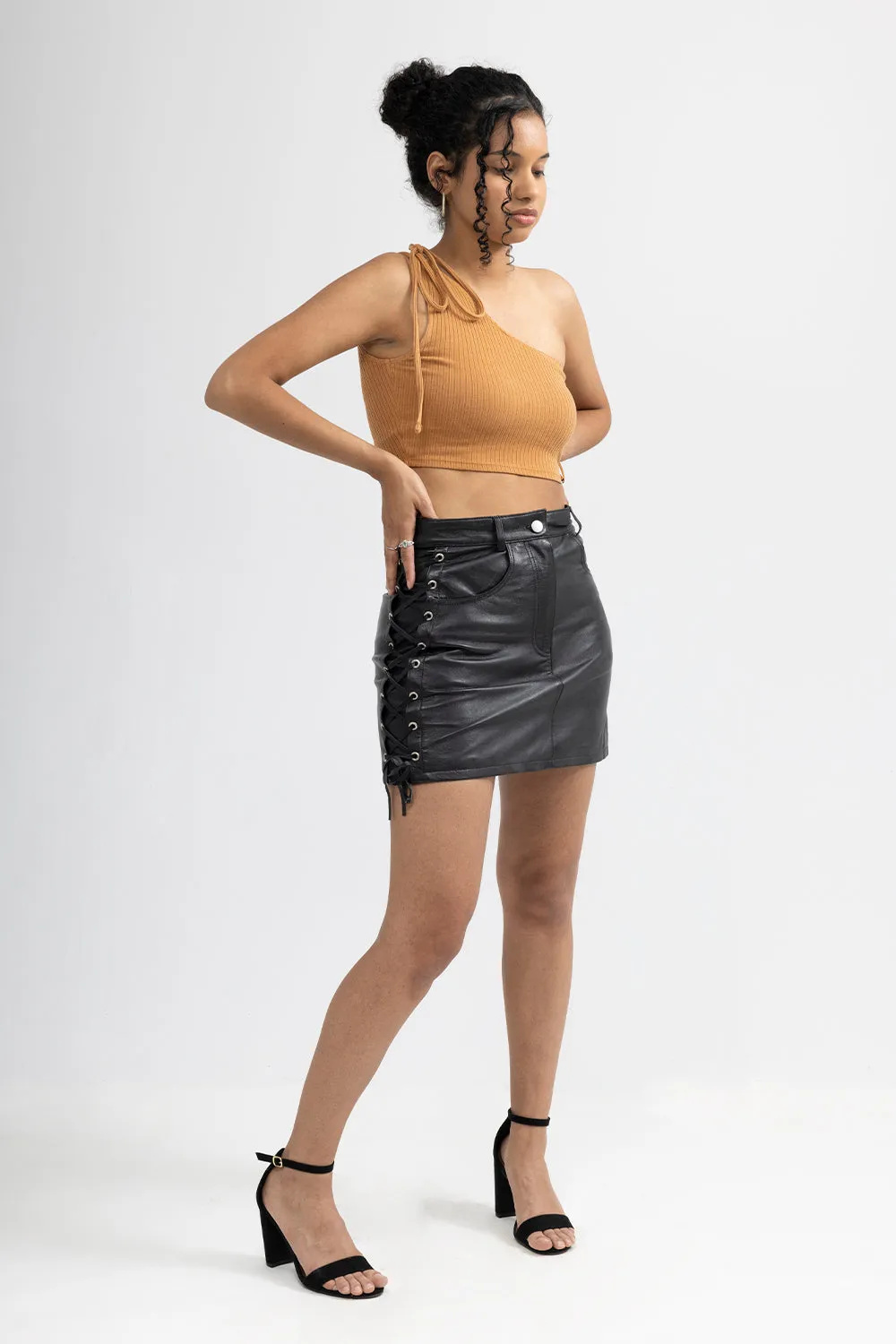 Lacey Fashion Leather Skirt