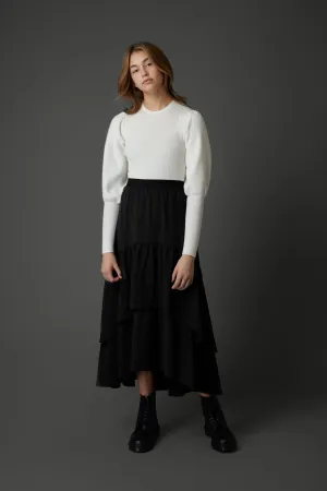 Layered Skirt in Black #1633BL FINAL SALE