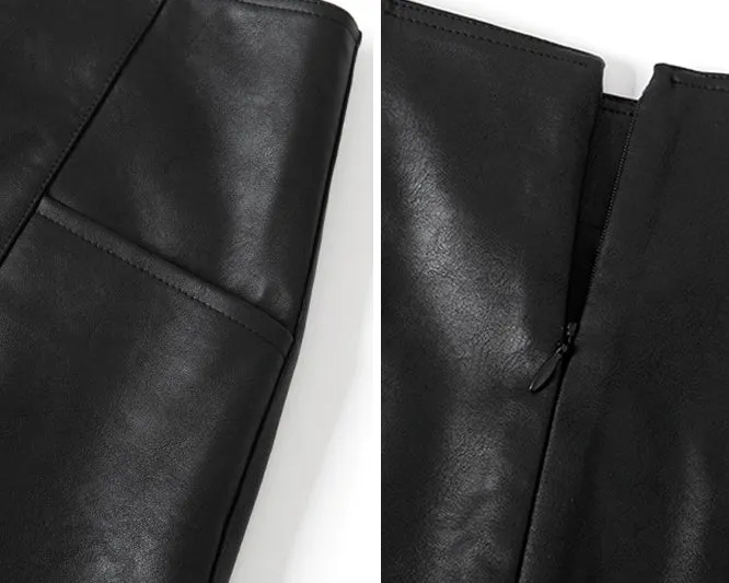 Leather A-line Skirt (preorder/ 2 colours)