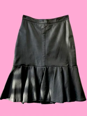 Leather Ruffle Skirt