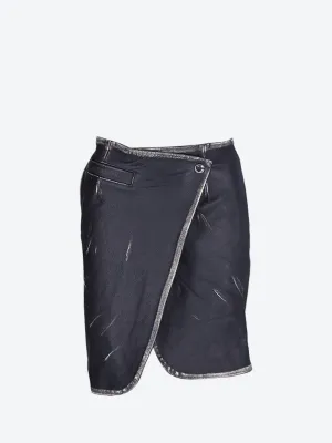 Leather wraparound skirt