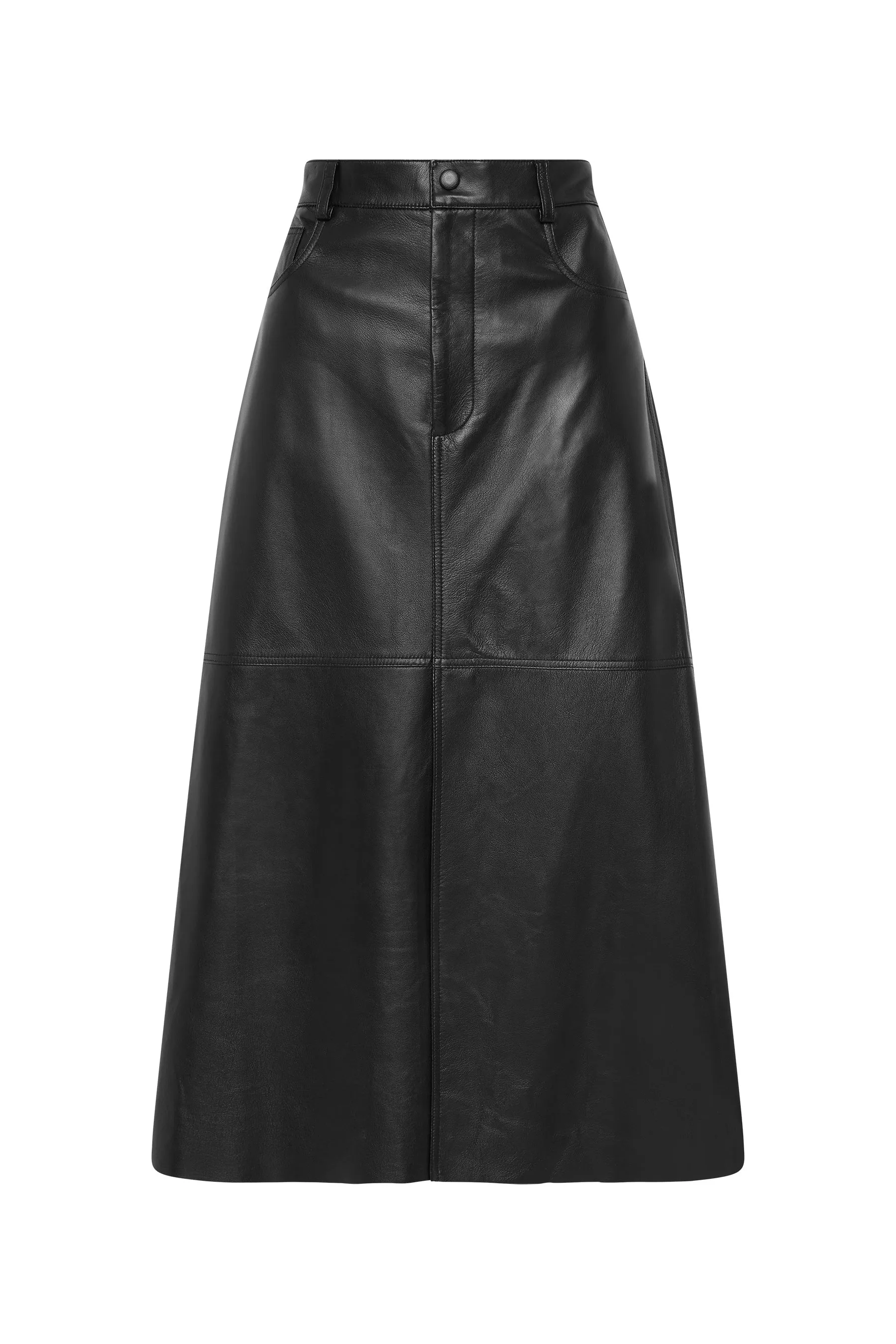 longerline leather skirt