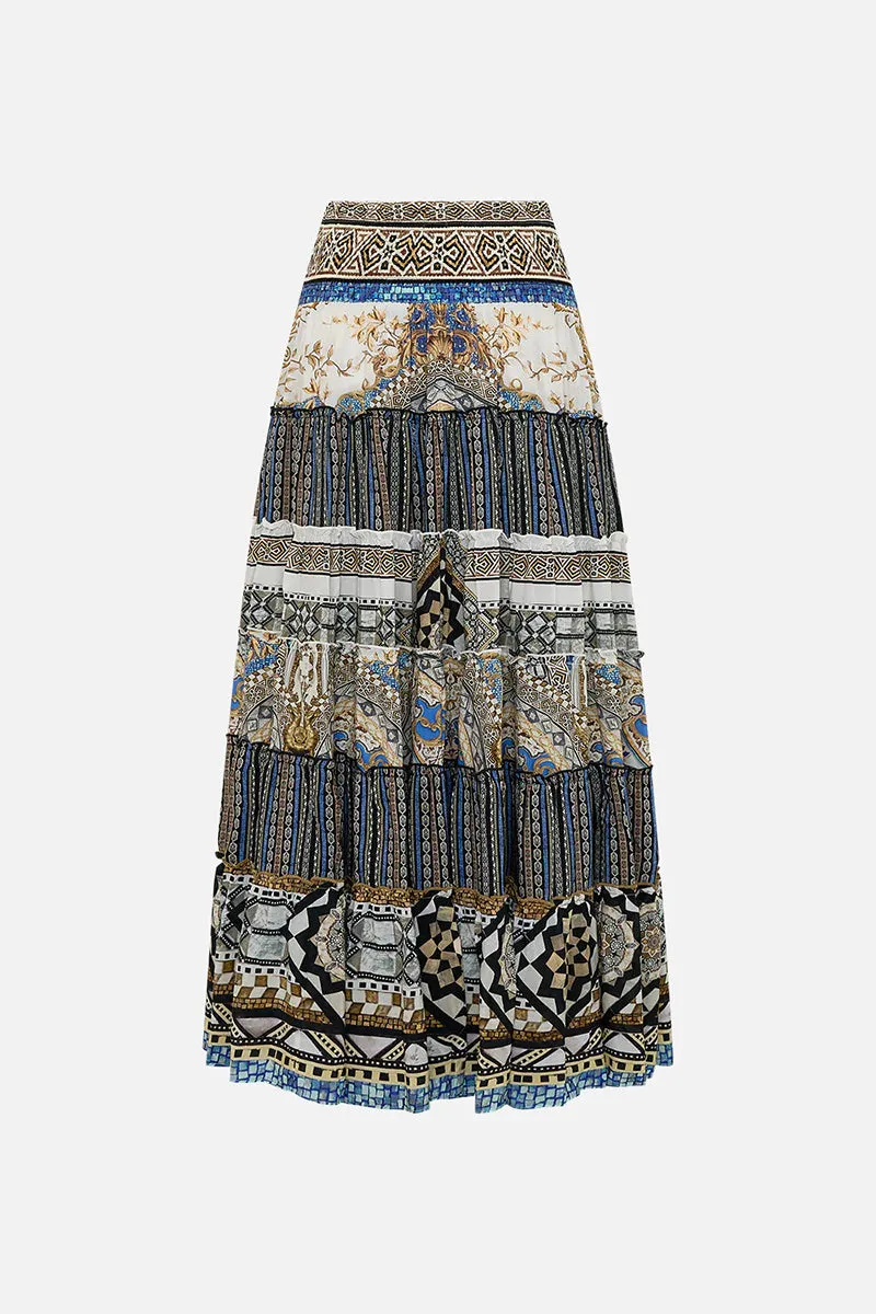 Make Me Your Mosaic Shirred Skirt