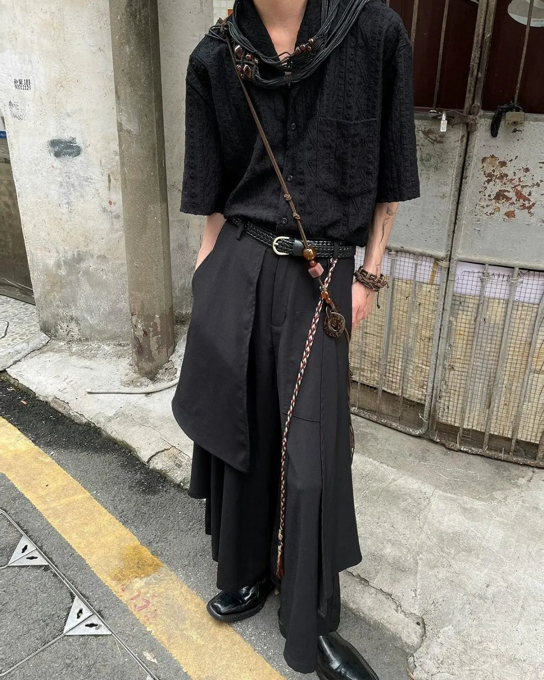 Mode Layered Design Pants YMN0021