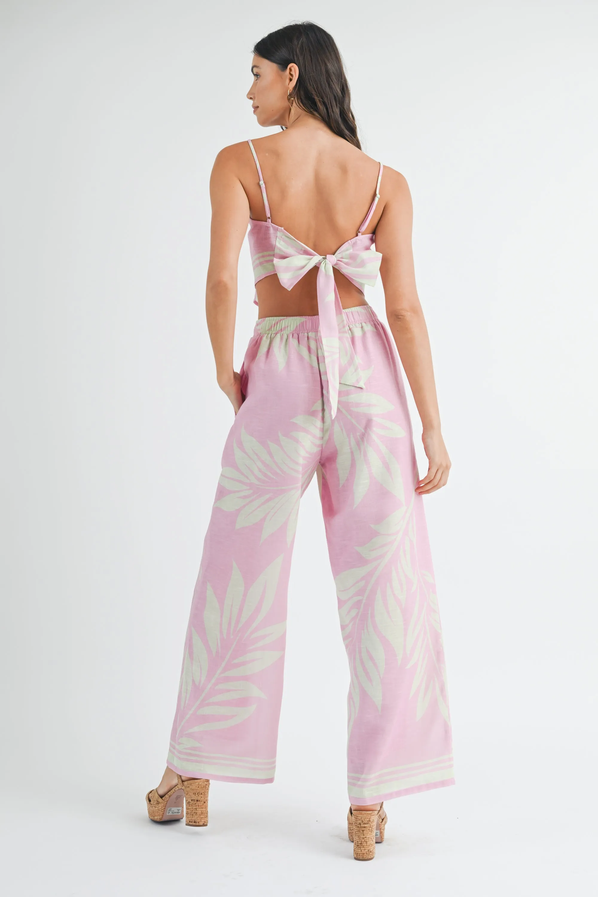 NERISSA SCARF PRINT TOP AND PANTS SET