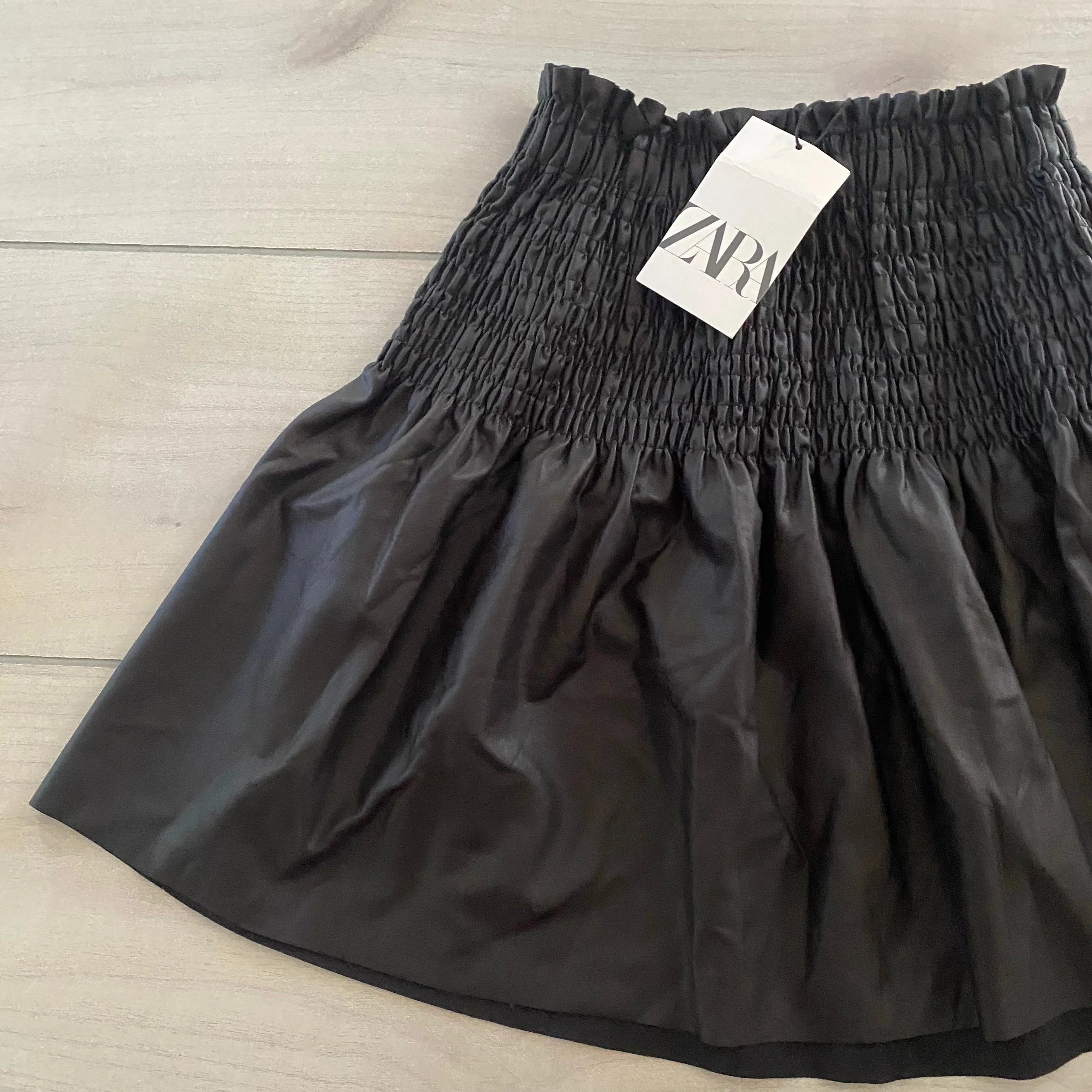 NEW Zara Black Faux Leather Skirt