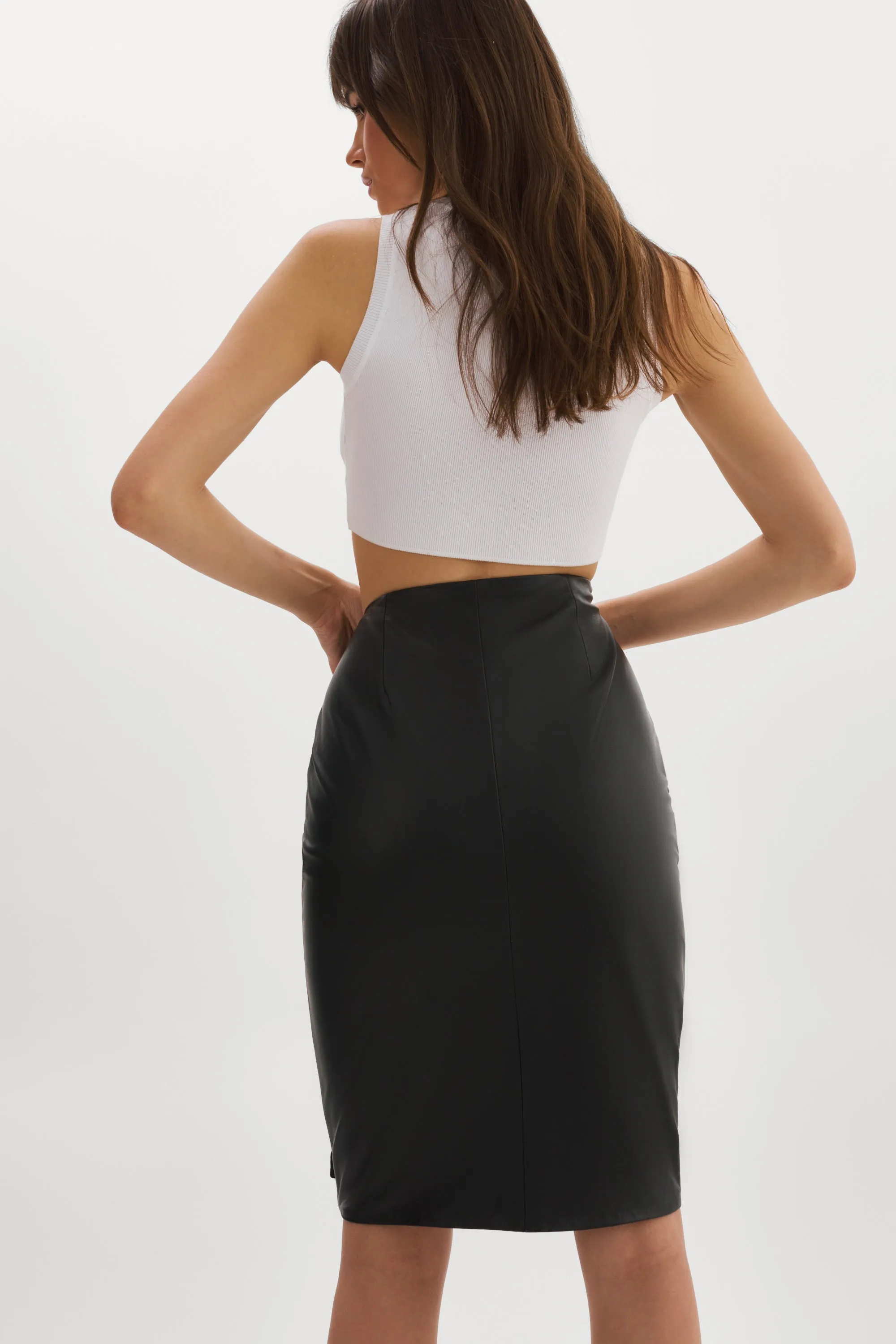 NUBIA | Leather Sarong Skirt