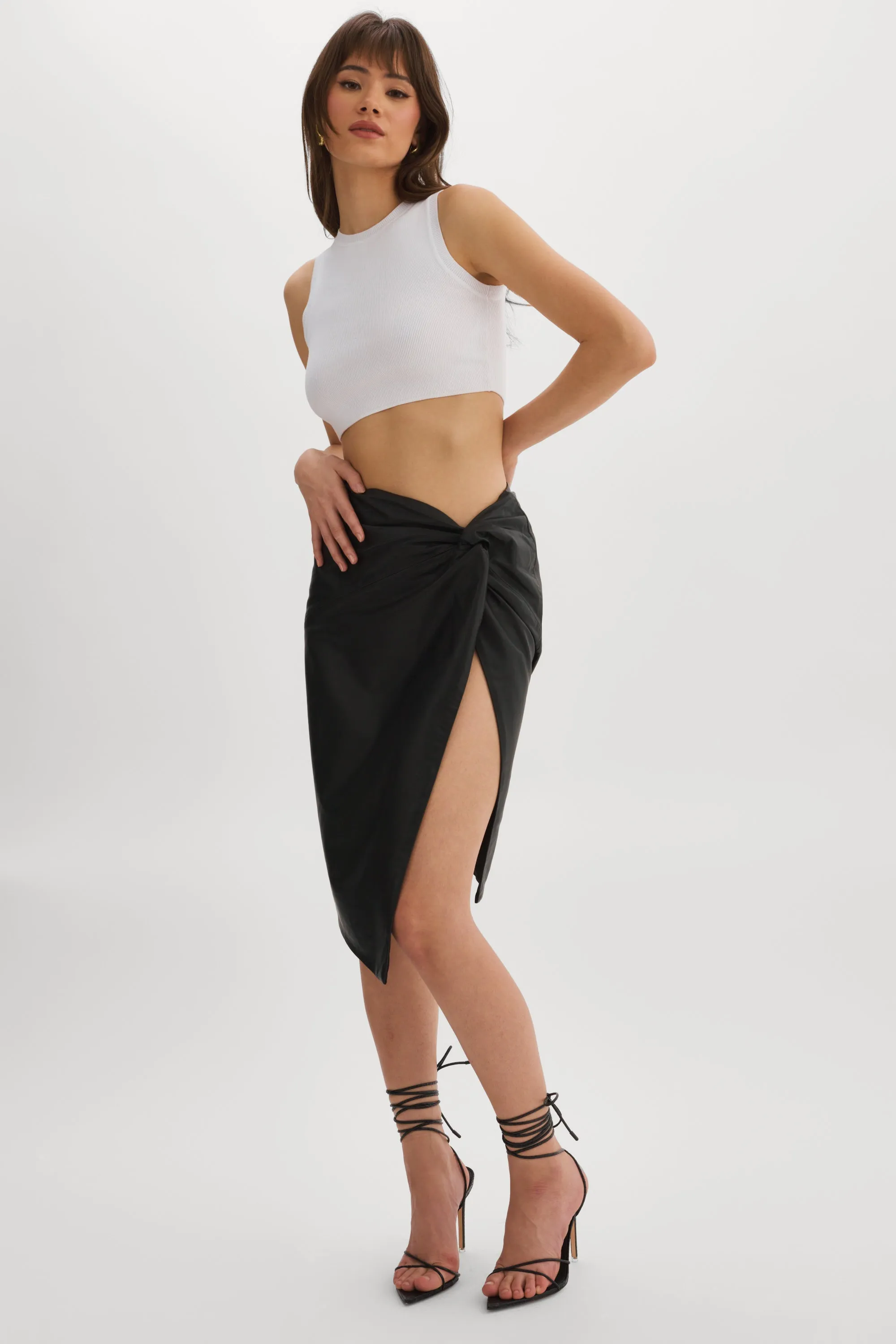 NUBIA | Leather Sarong Skirt