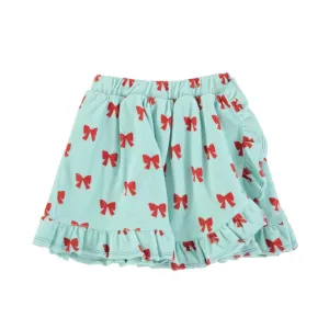 Piupiuchick Blue W/ Red Bows Short Skirt W/ Ruffles