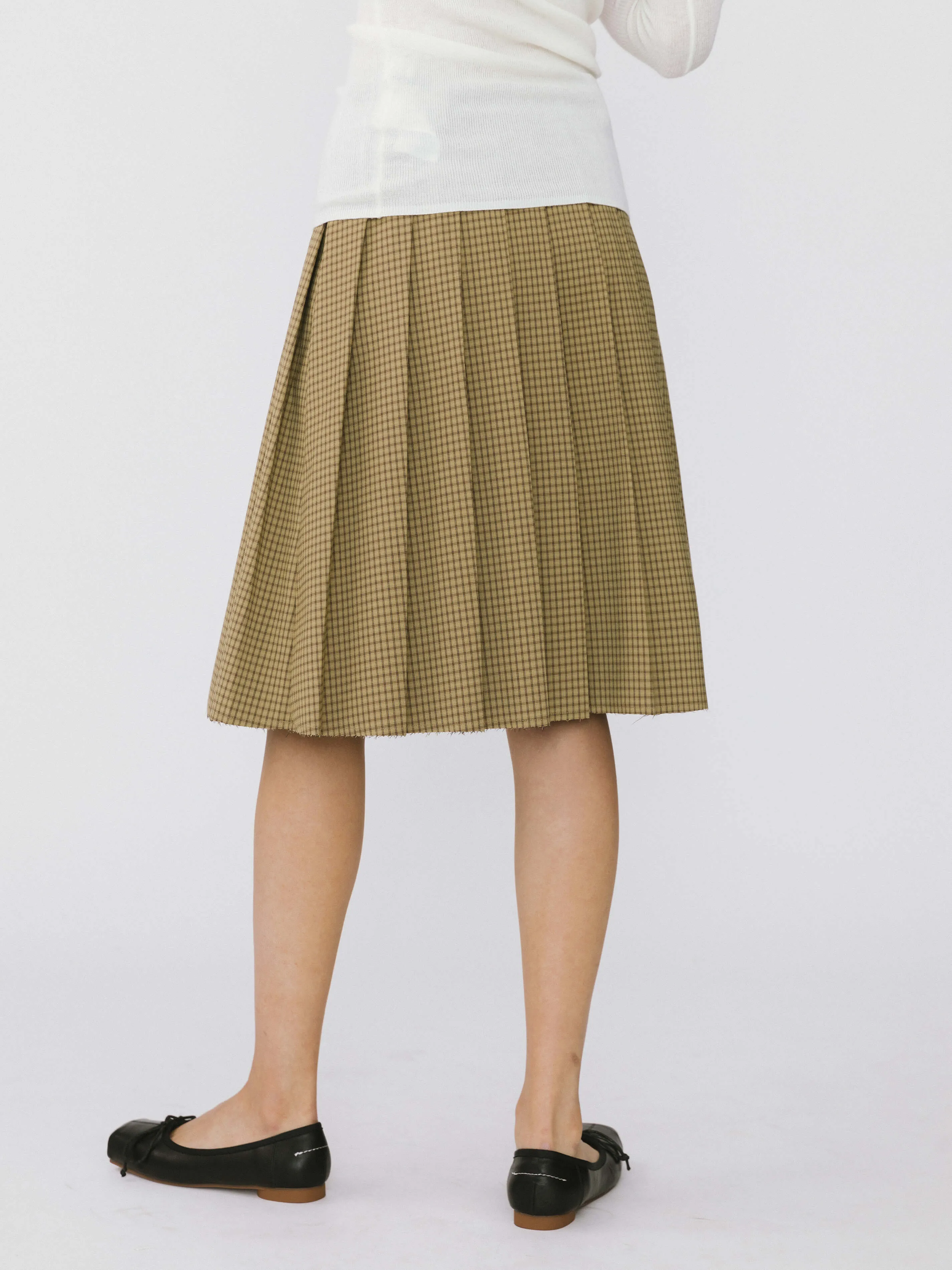 Plaid Pleated Skirt