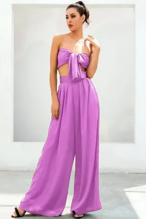 Purple Wide Leg Pants 2 Piece Set