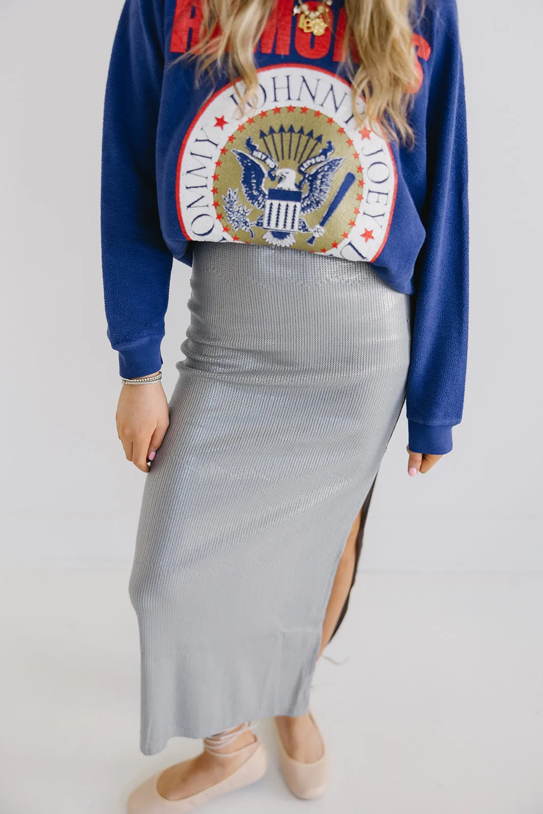 Ready Or Not Pencil Skirt - Silver