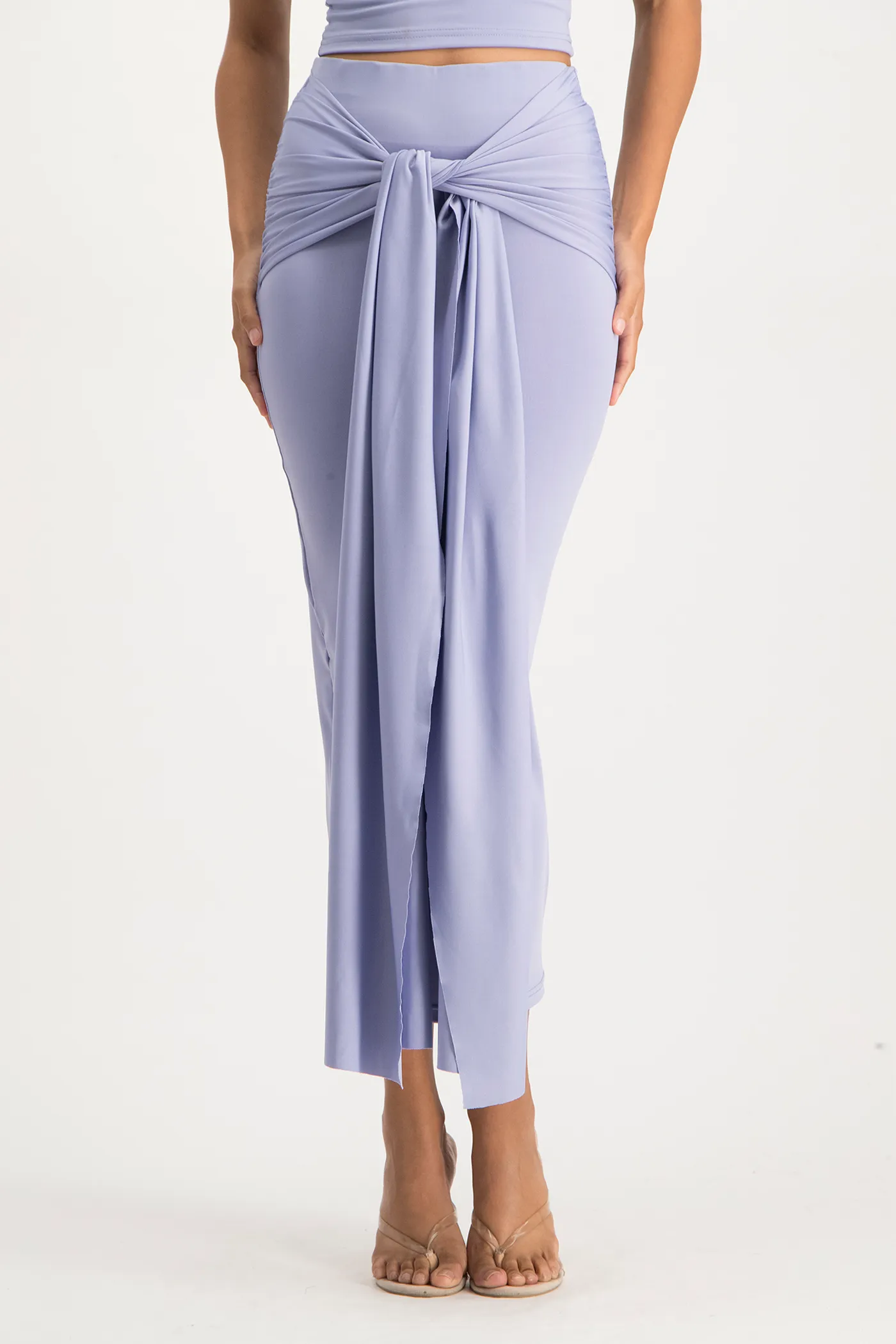 Savannah Wrap Tie Detail Skirt - Persian Violet