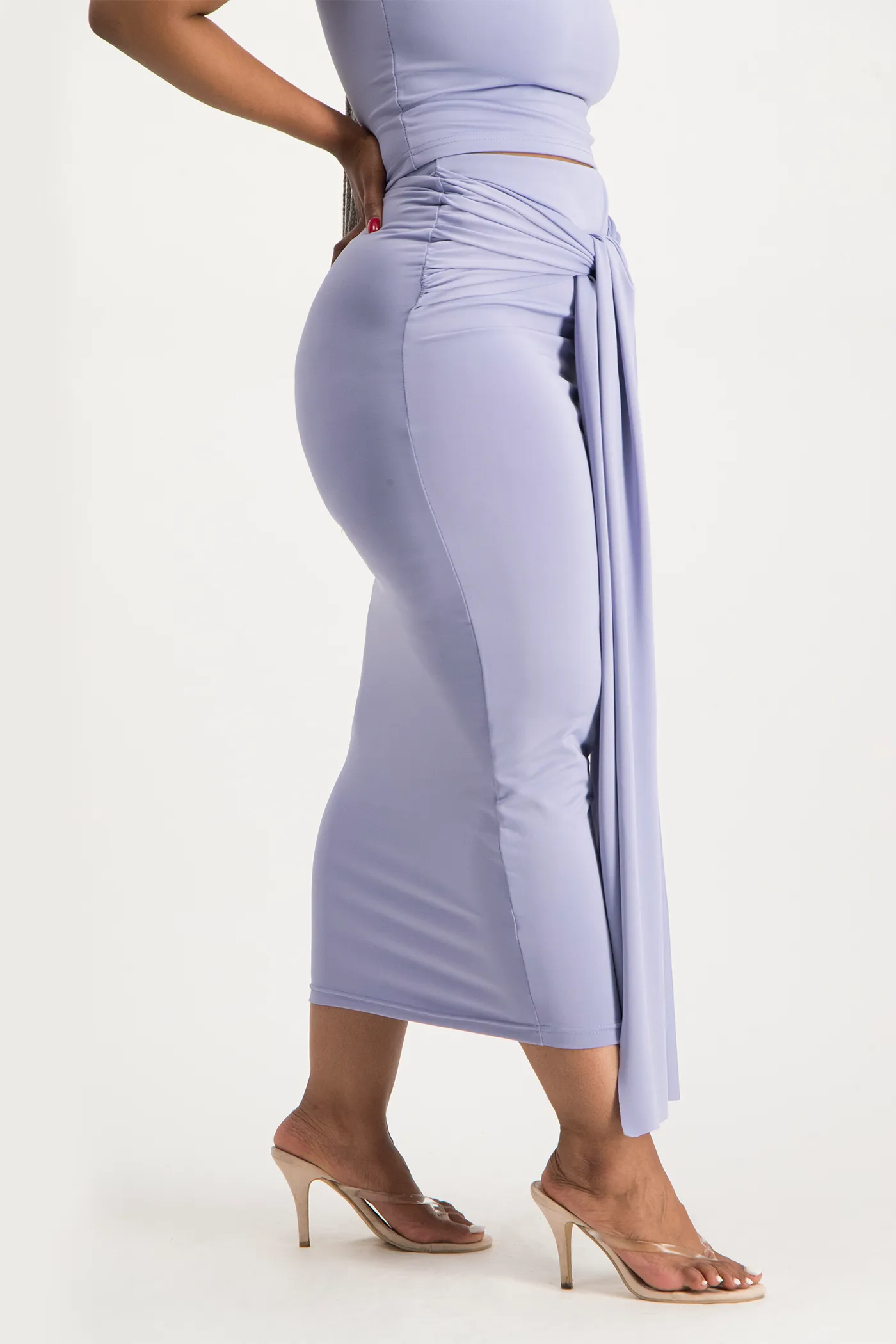 Savannah Wrap Tie Detail Skirt - Persian Violet