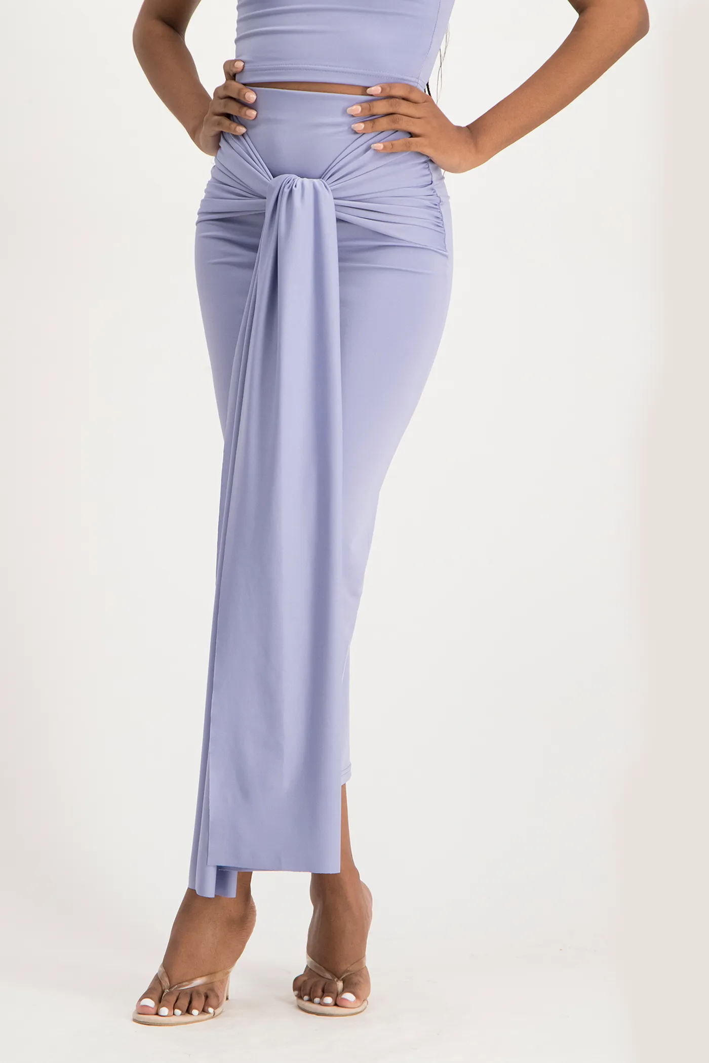 Savannah Wrap Tie Detail Skirt - Persian Violet