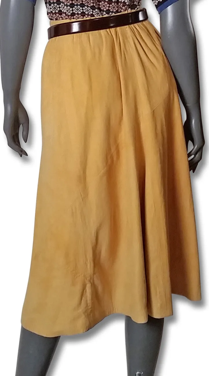 Softest Chamois Gathered Skirt, 1990s