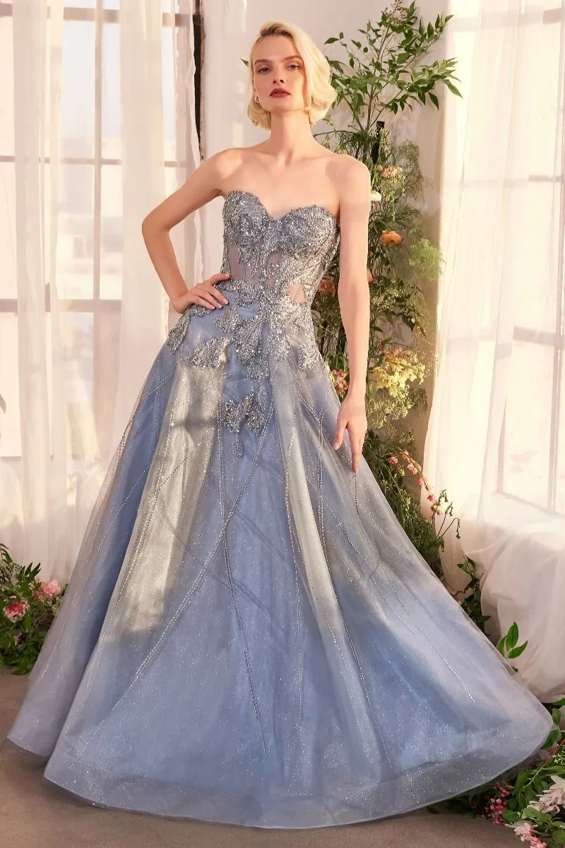 Strapless Embellished Tulle Ball Gown