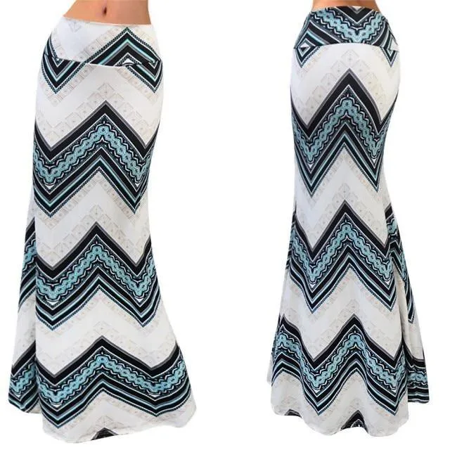 Striped Mermaid Maxi Skirt