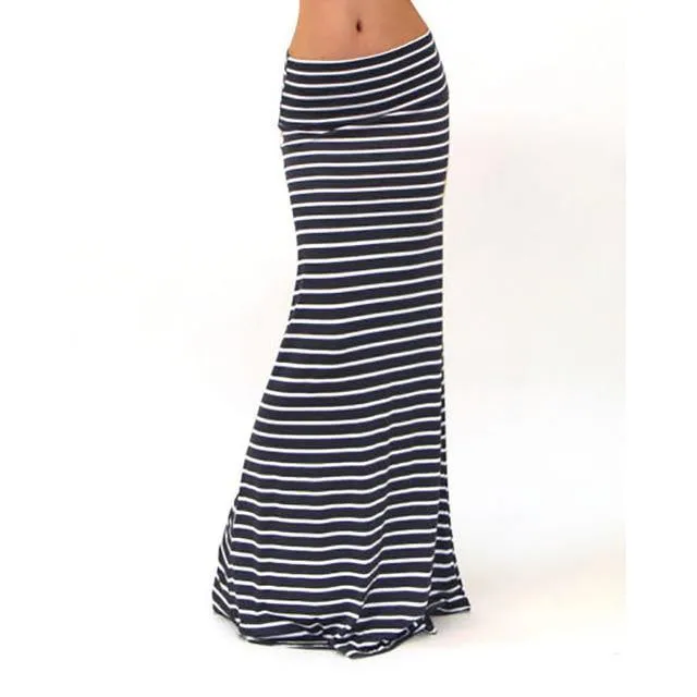 Striped Mermaid Maxi Skirt