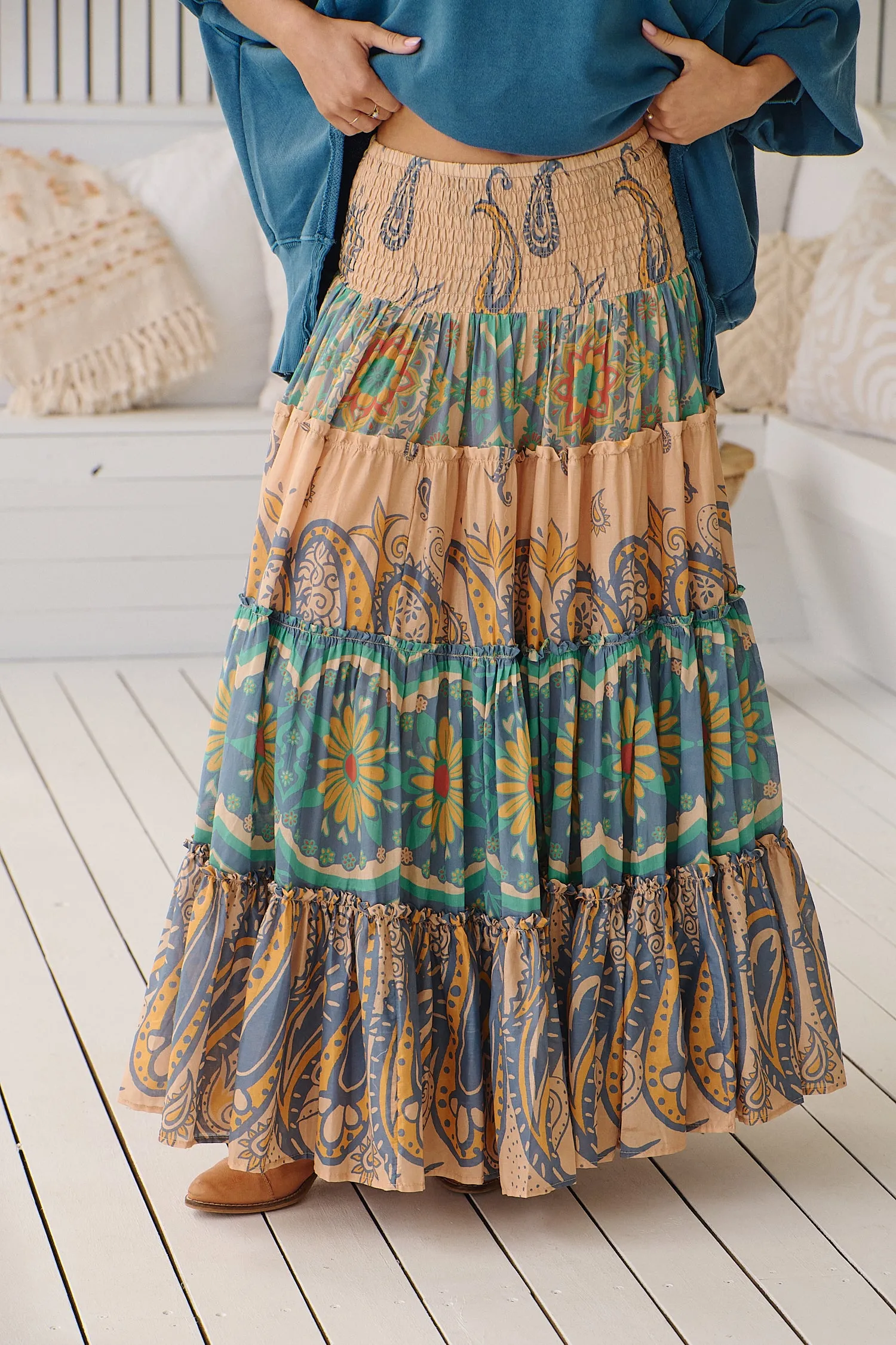 Super Thrills Convertible Maxi Skirt - Blue Sky ~ Free People