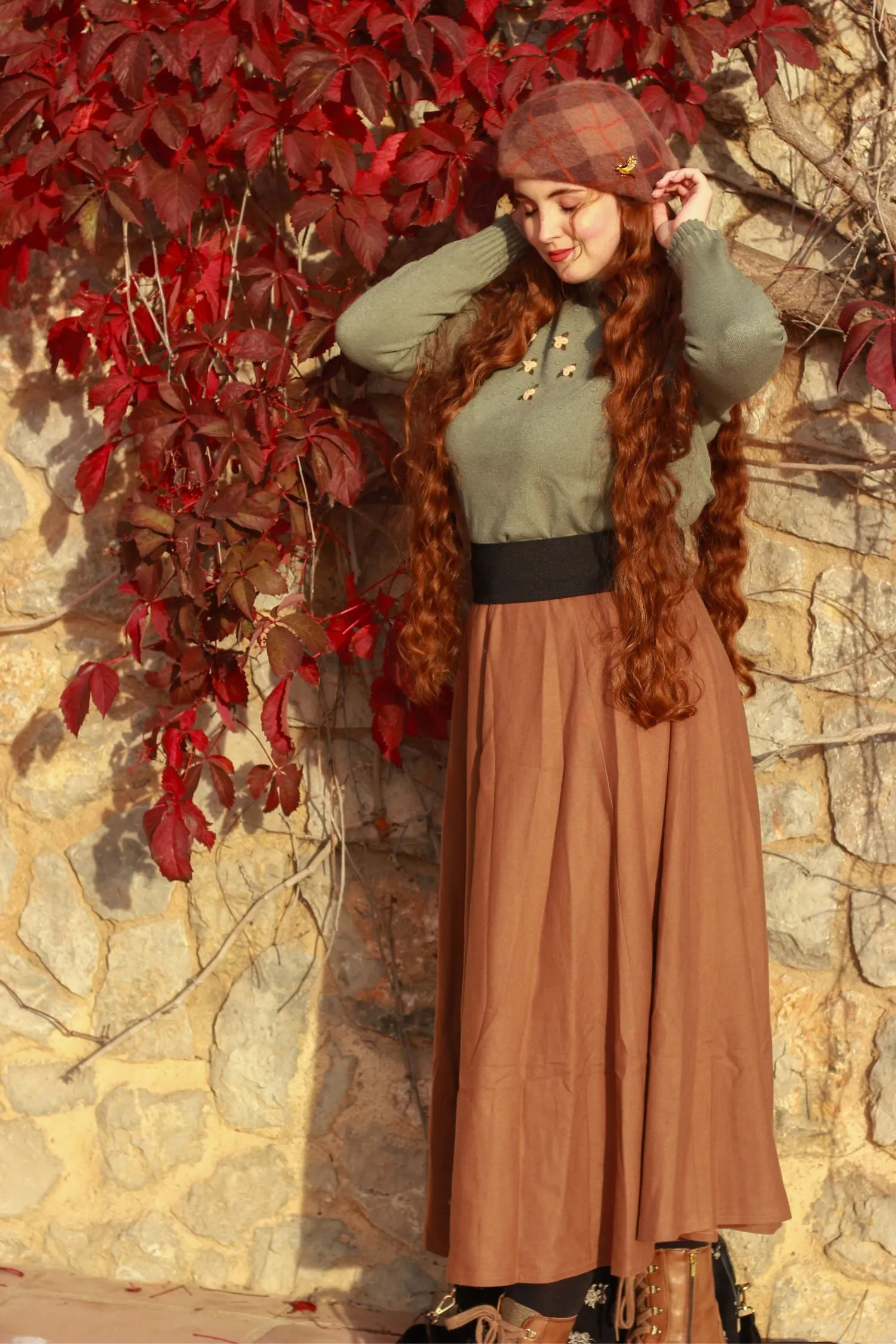 Swing circle  winter wool skirt women 4810