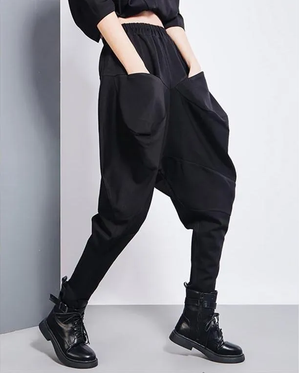 Tanaka Pocket High Waist Harem Pants - Black by Marigold Shadows