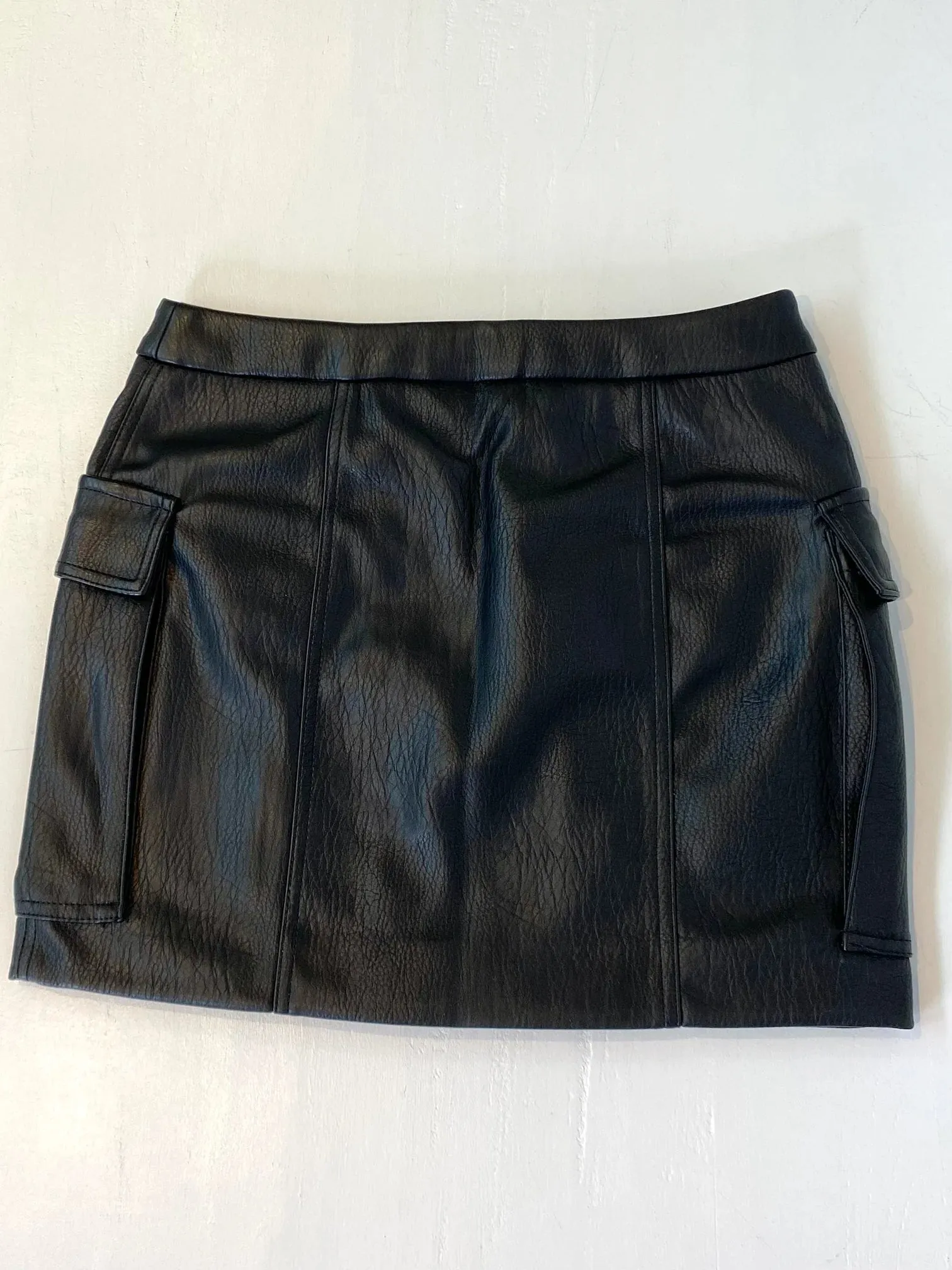 Vintage Havana Leather Zip Front Skirt