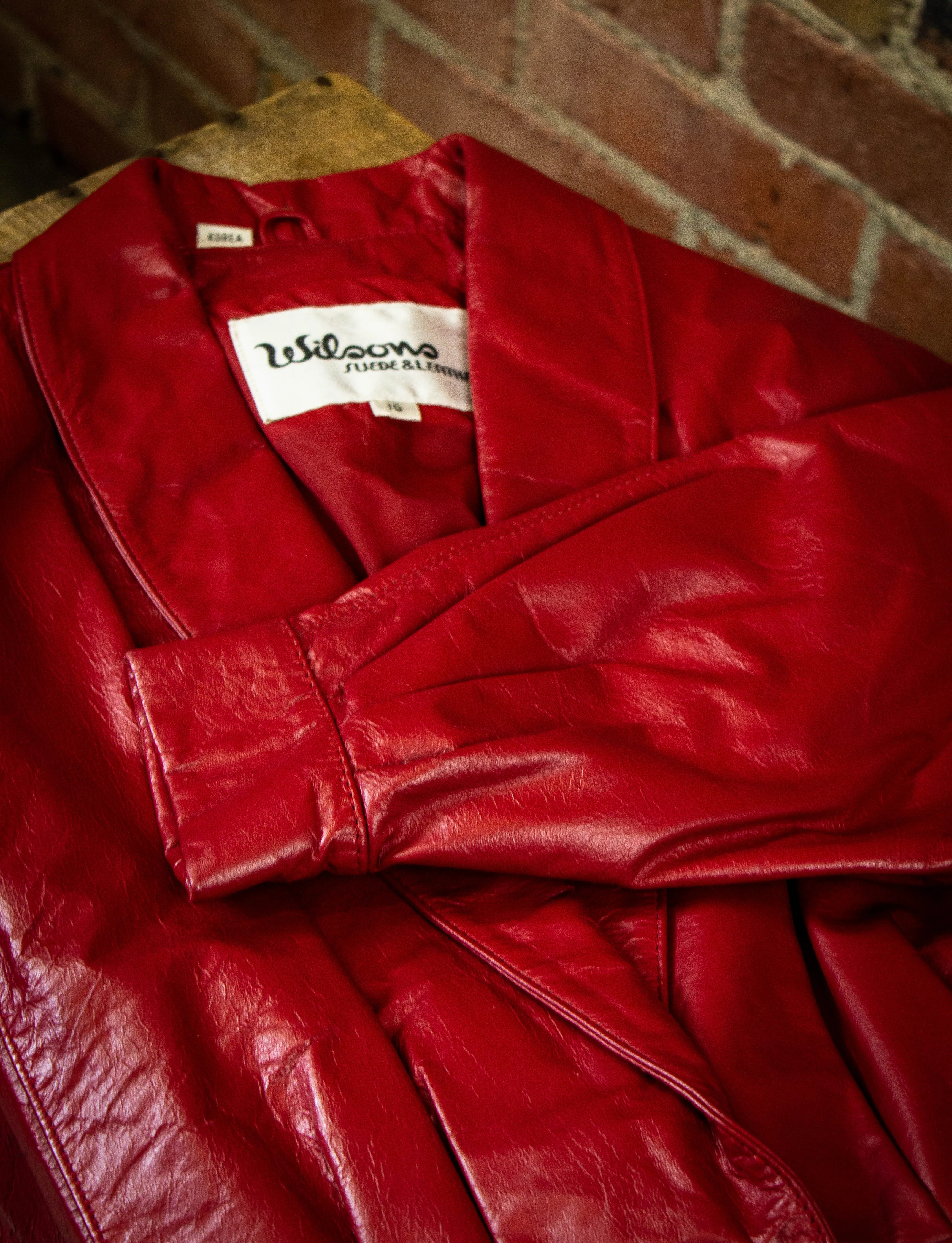 Vintage Wilsons Red Leather Two Piece 1980s Small