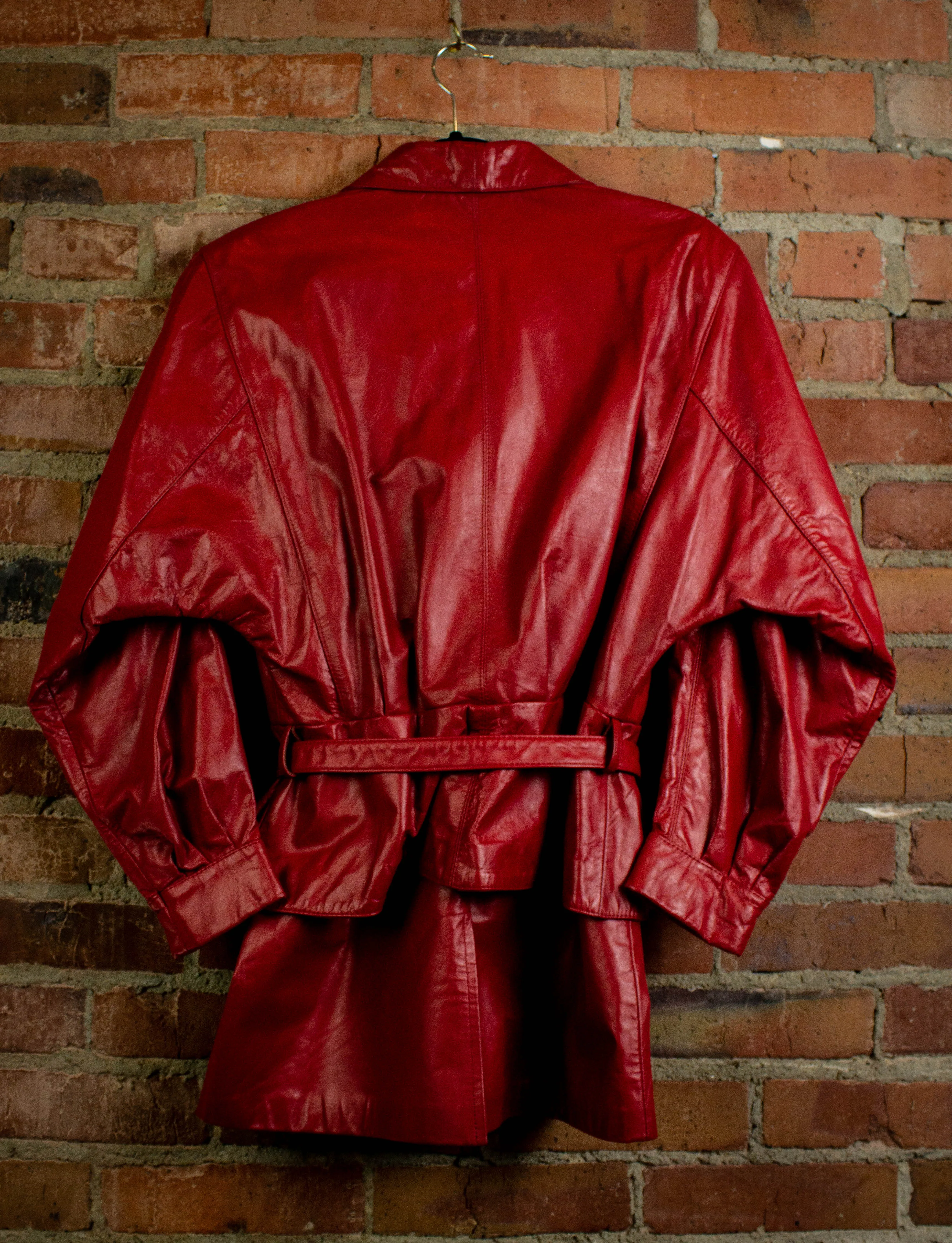 Vintage Wilsons Red Leather Two Piece 1980s Small