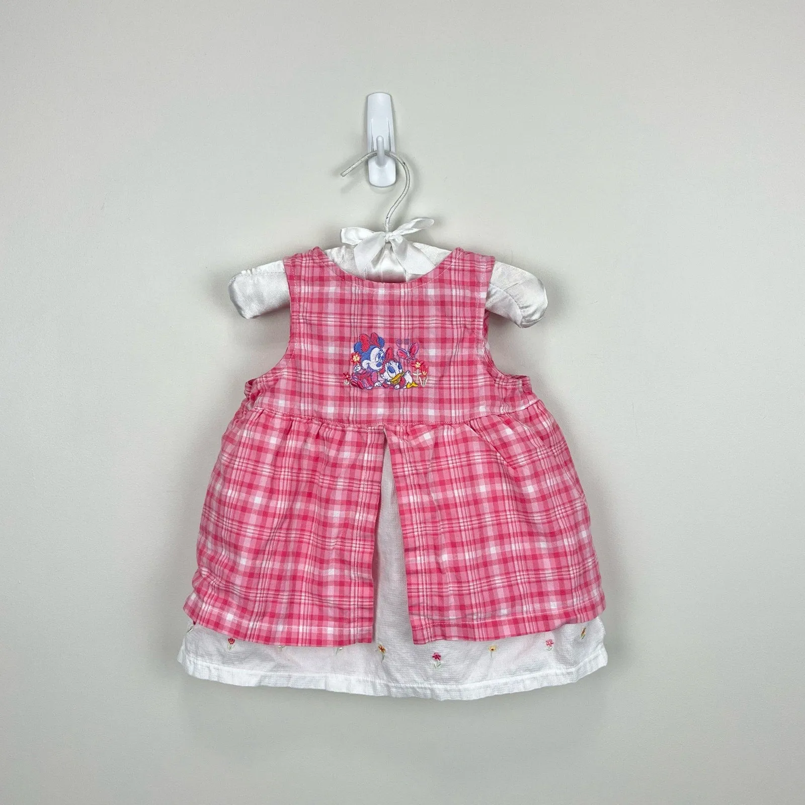 Vintage Y2K Mickey & Co Pink Plaid Minnie Dress 6-9 Months