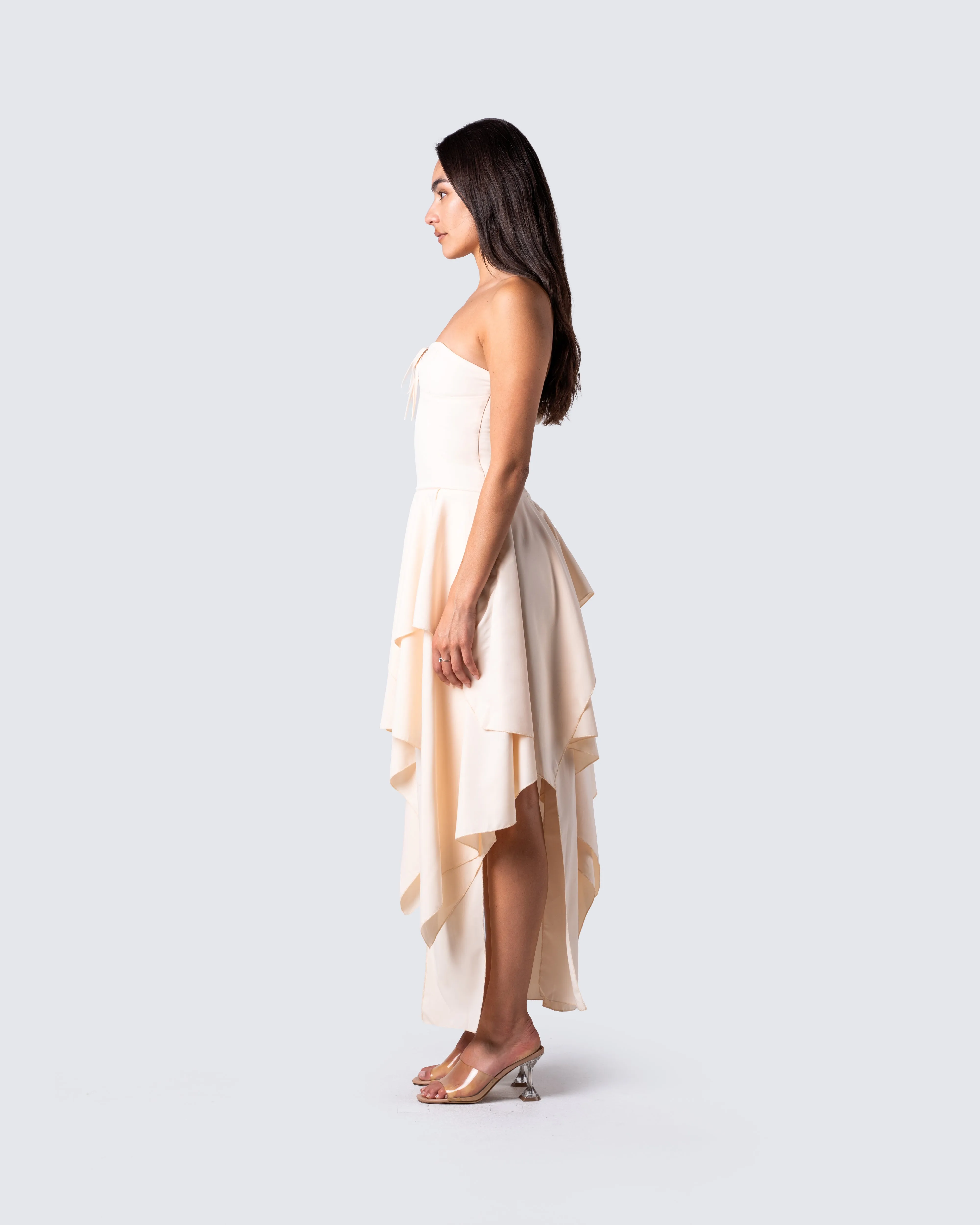 Violette Ivory Layered Maxi Dress