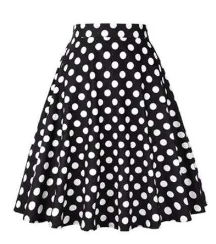 White Black Plaid Printed Women Cotton Skirt Party Fashion High Waist Retro Vintage England Midi Knee Length A-line School Skirt