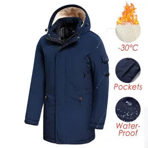 Winter neue Casual Lange dicke Fleece Kapuze wasserdicht Parkas