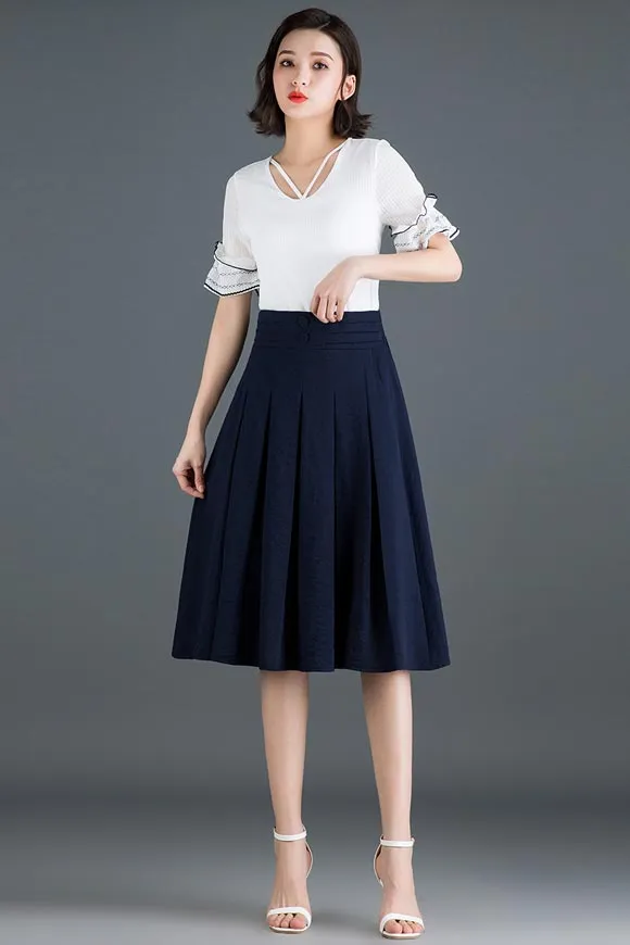 women summer high waist a line commuter skirt CYM319