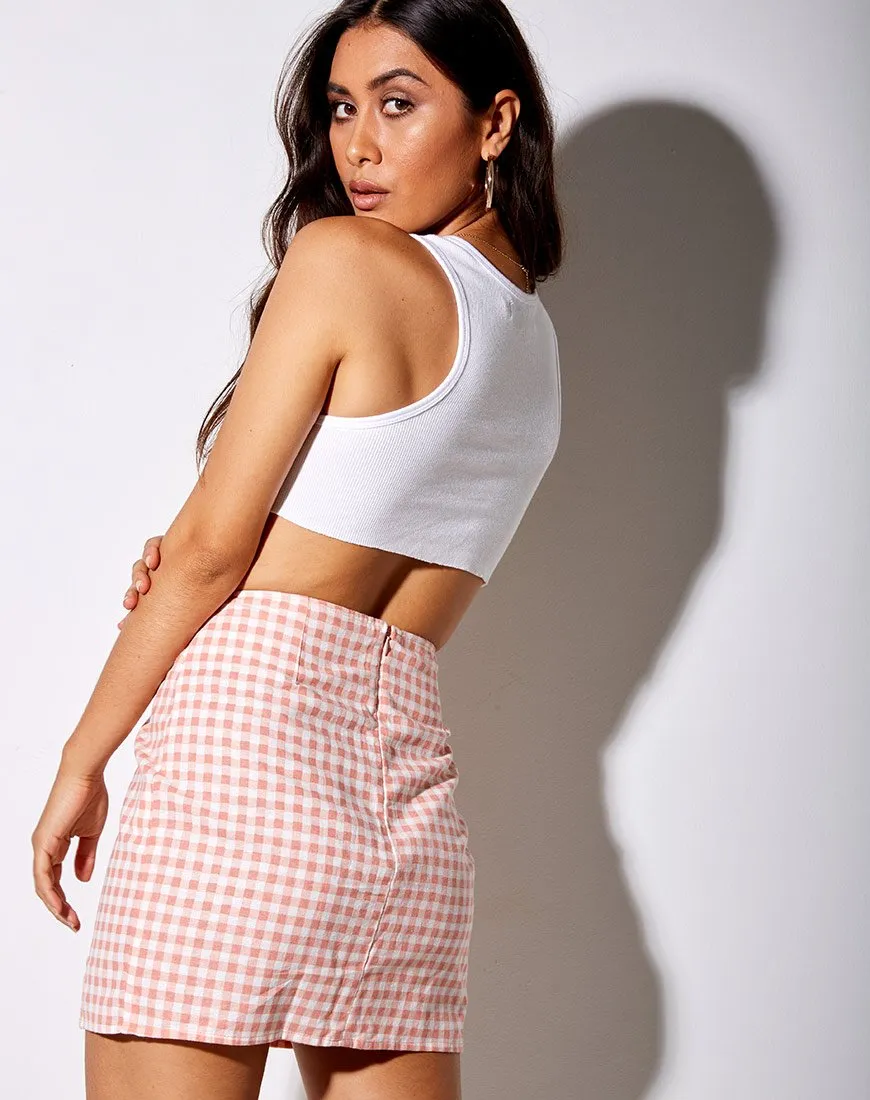 Zila Mini Skirt in Pink Check